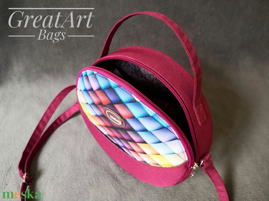 Designer vízlepergető kézi - és válltáska - magenta színben - táska & tok - kézitáska & válltáska - vállon átvethető táska - Meska.hu