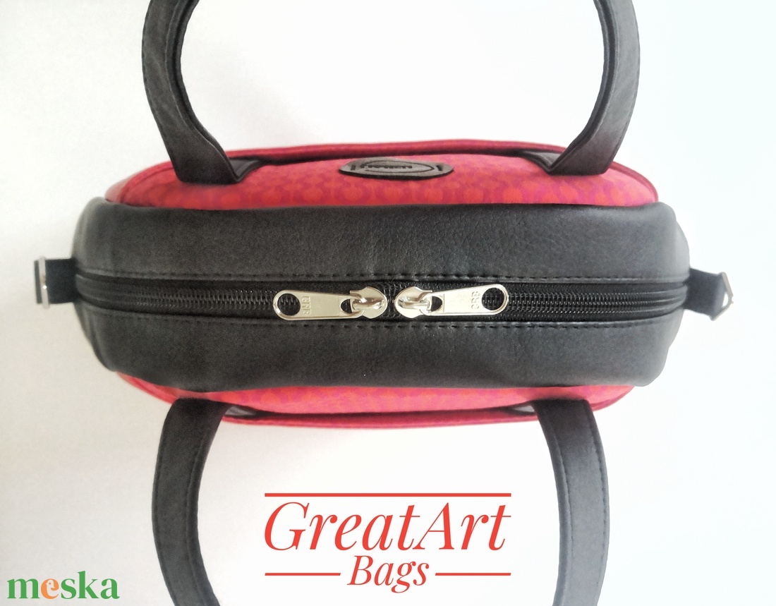 Sok zsebes textilbőr női kézitáska - piros - táska & tok - kézitáska & válltáska - kézitáska - Meska.hu