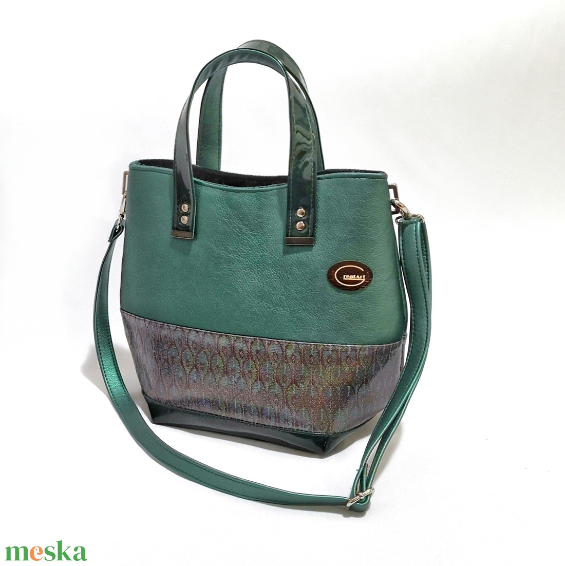 Női textilbőr designer pávatollas kézitáska és válltáska - táska & tok - kézitáska & válltáska - válltáska - Meska.hu