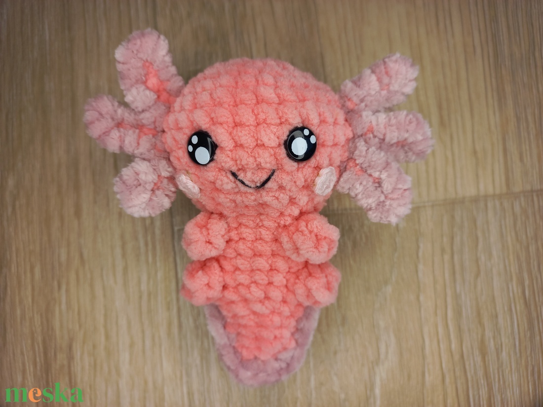 Plüss Axolotl, horgolt figura, 12 cm - játék & sport - plüssállat & játékfigura - hal - Meska.hu