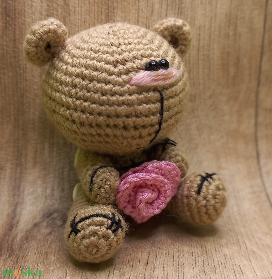 Valentin maci, horgolt figura, 11 cm - játék & sport - plüssállat & játékfigura - maci - Meska.hu