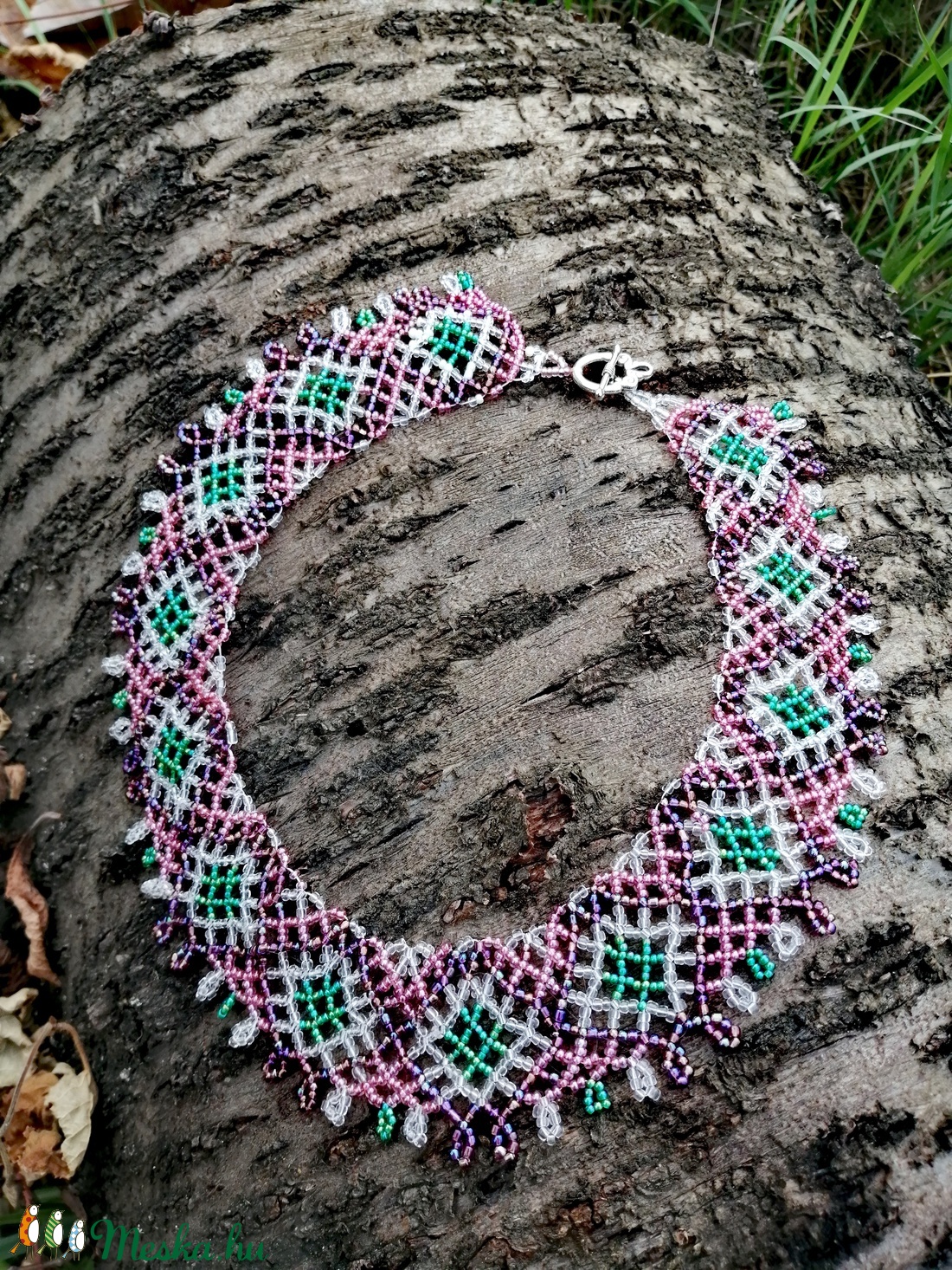 Népi gyöngyékszer  - ékszer - nyaklánc - gyöngyös nyaklánc - Meska.hu