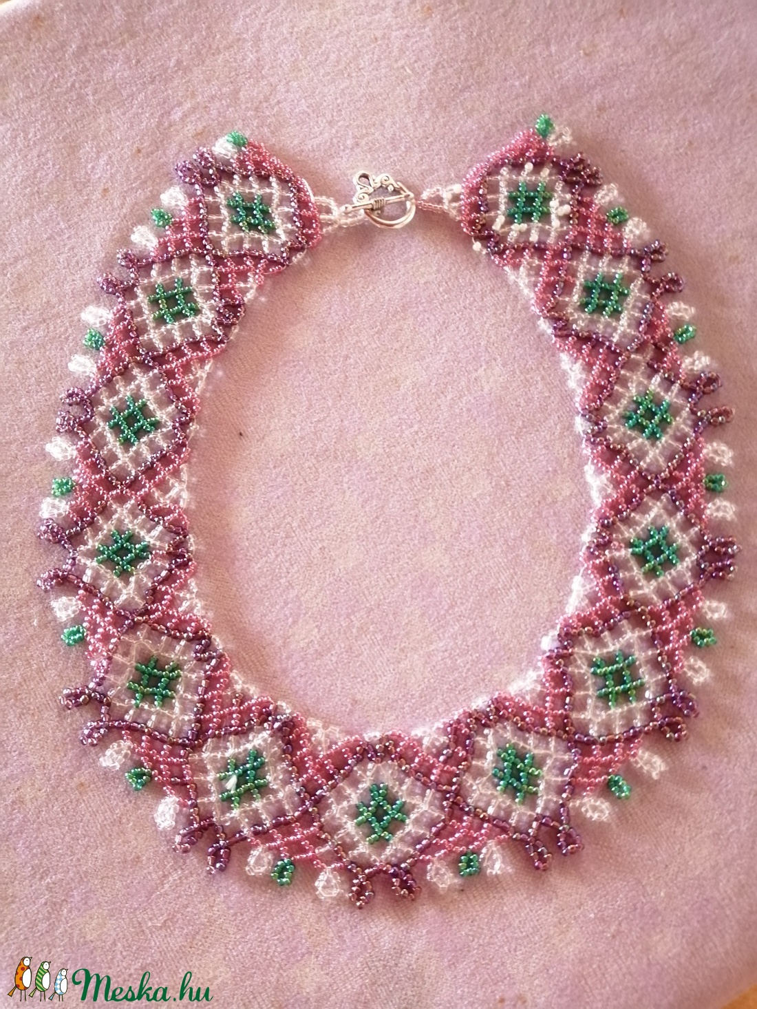 Népi gyöngyékszer  - ékszer - nyaklánc - gyöngyös nyaklánc - Meska.hu