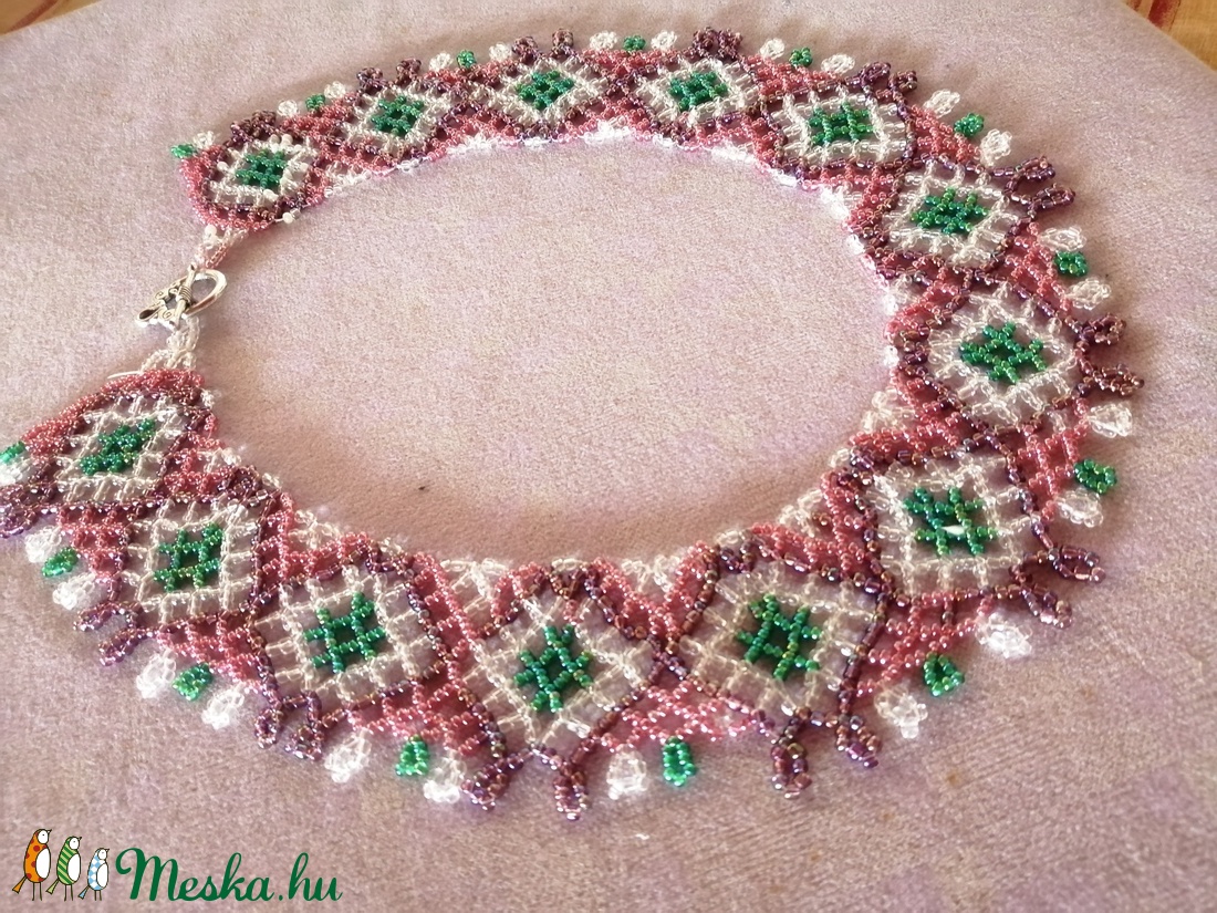 Népi gyöngyékszer  - ékszer - nyaklánc - gyöngyös nyaklánc - Meska.hu