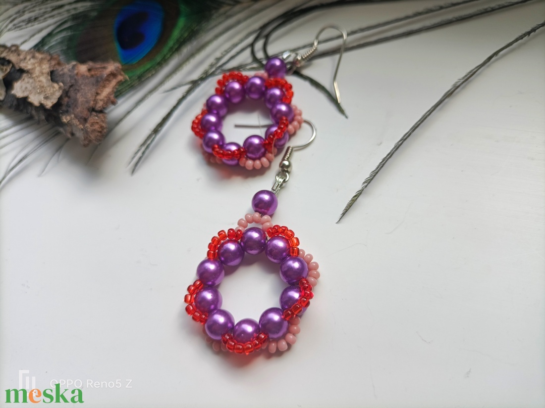 Tekla gyöngy fülbevaló  - ékszer - fülbevaló - karika fülbevaló - Meska.hu