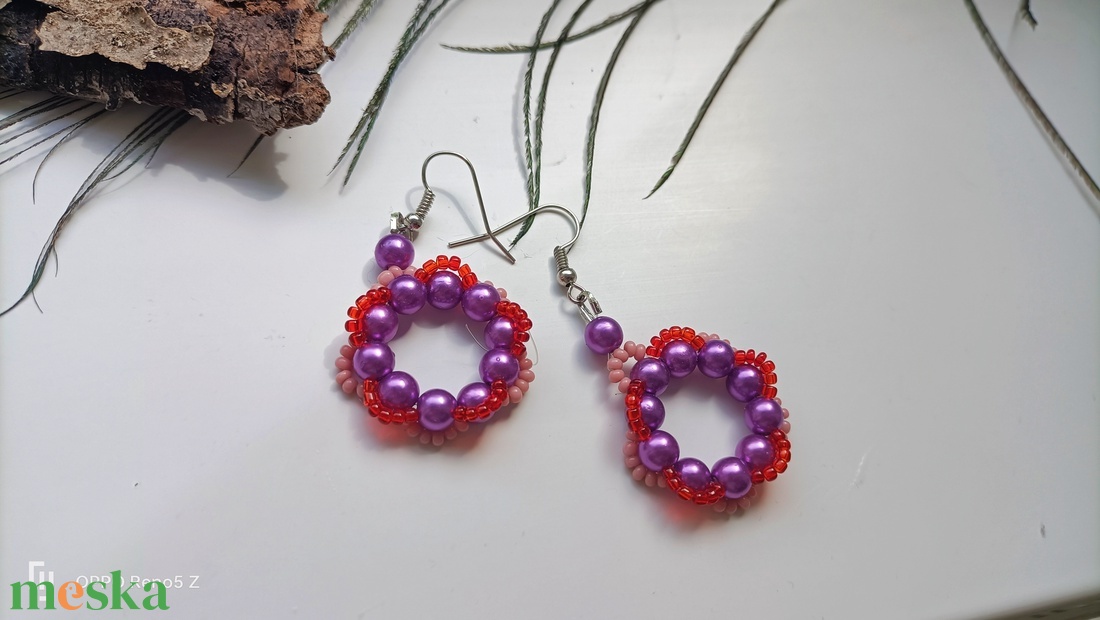 Tekla gyöngy fülbevaló  - ékszer - fülbevaló - karika fülbevaló - Meska.hu