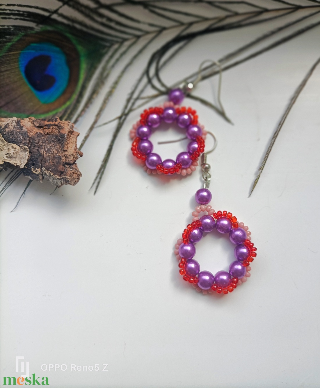 Tekla gyöngy fülbevaló  - ékszer - fülbevaló - karika fülbevaló - Meska.hu