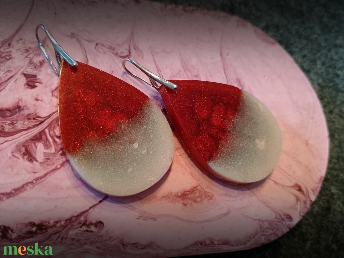 üveggyanta fülbevaló - ékszer - fülbevaló - lógó fülbevaló - Meska.hu