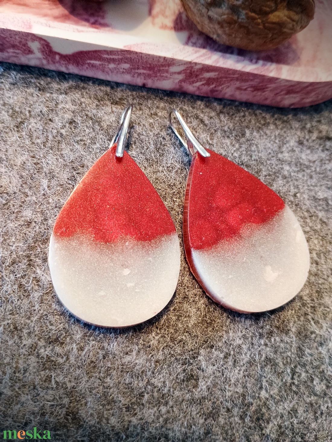 üveggyanta fülbevaló - ékszer - fülbevaló - lógó fülbevaló - Meska.hu