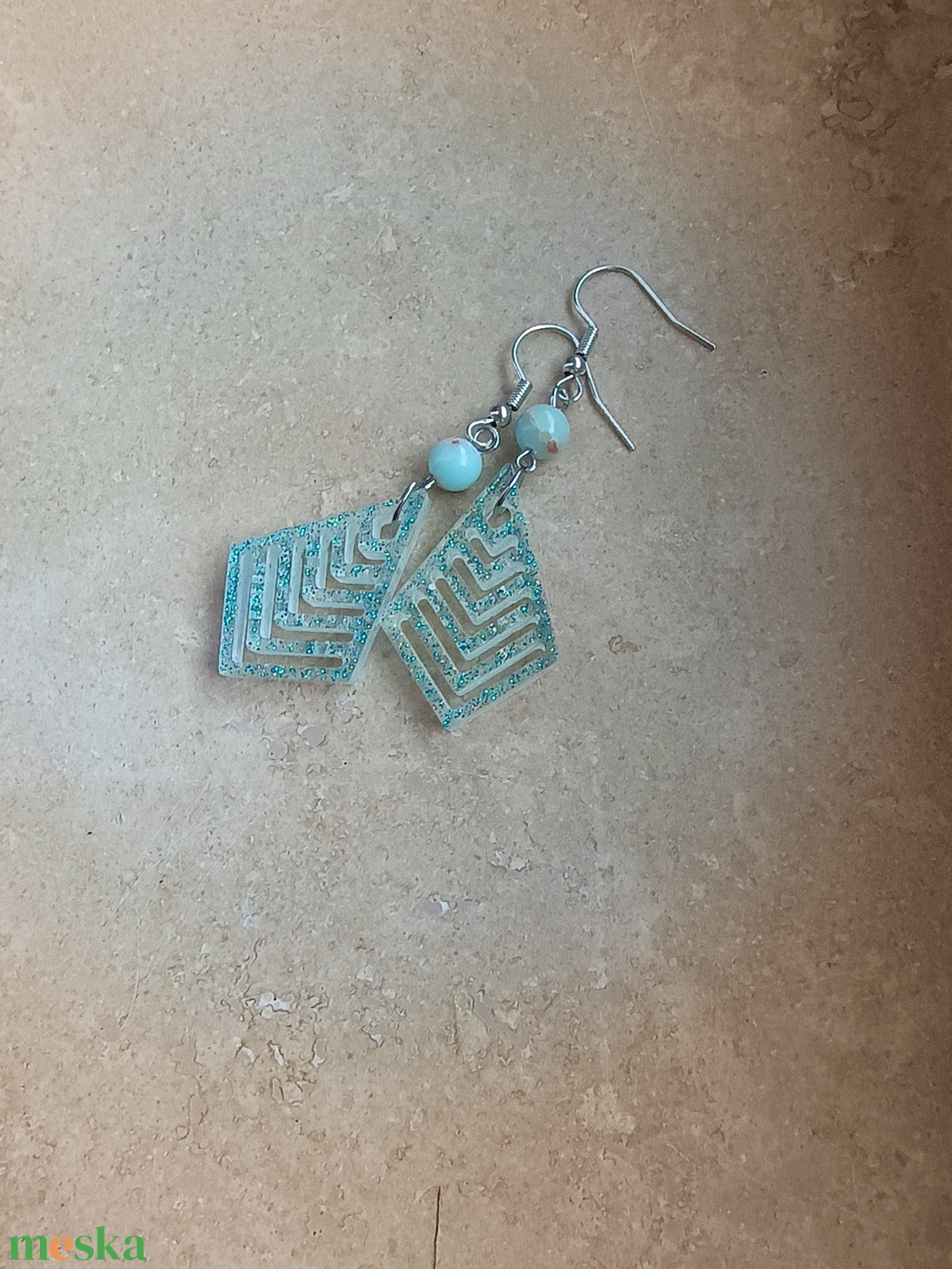 üveggyanta fülbevaló - ékszer - fülbevaló - lógó fülbevaló - Meska.hu