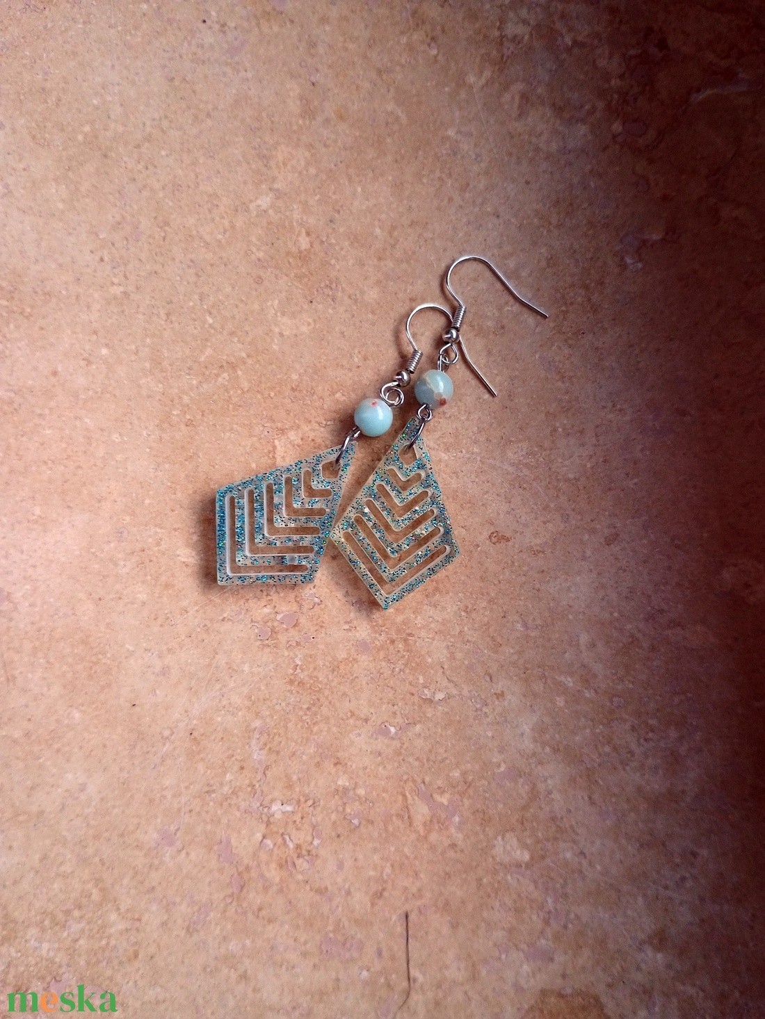 üveggyanta fülbevaló - ékszer - fülbevaló - lógó fülbevaló - Meska.hu