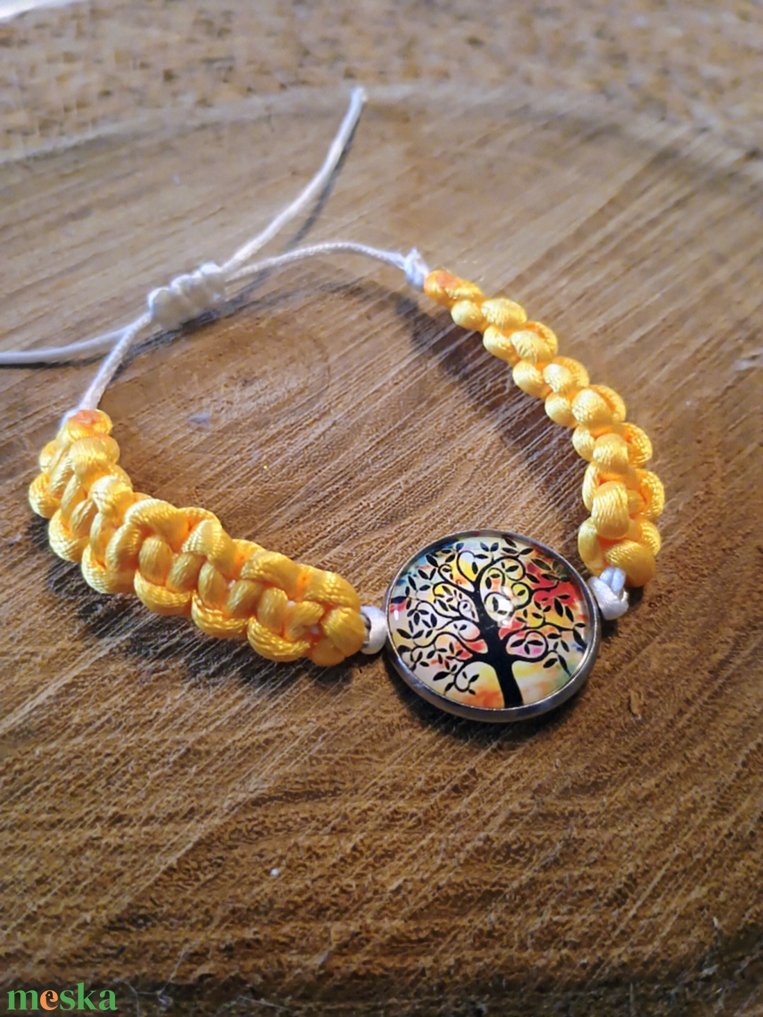 üveglencsés karkötő - ékszer - karkötő - fonott karkötő - Meska.hu