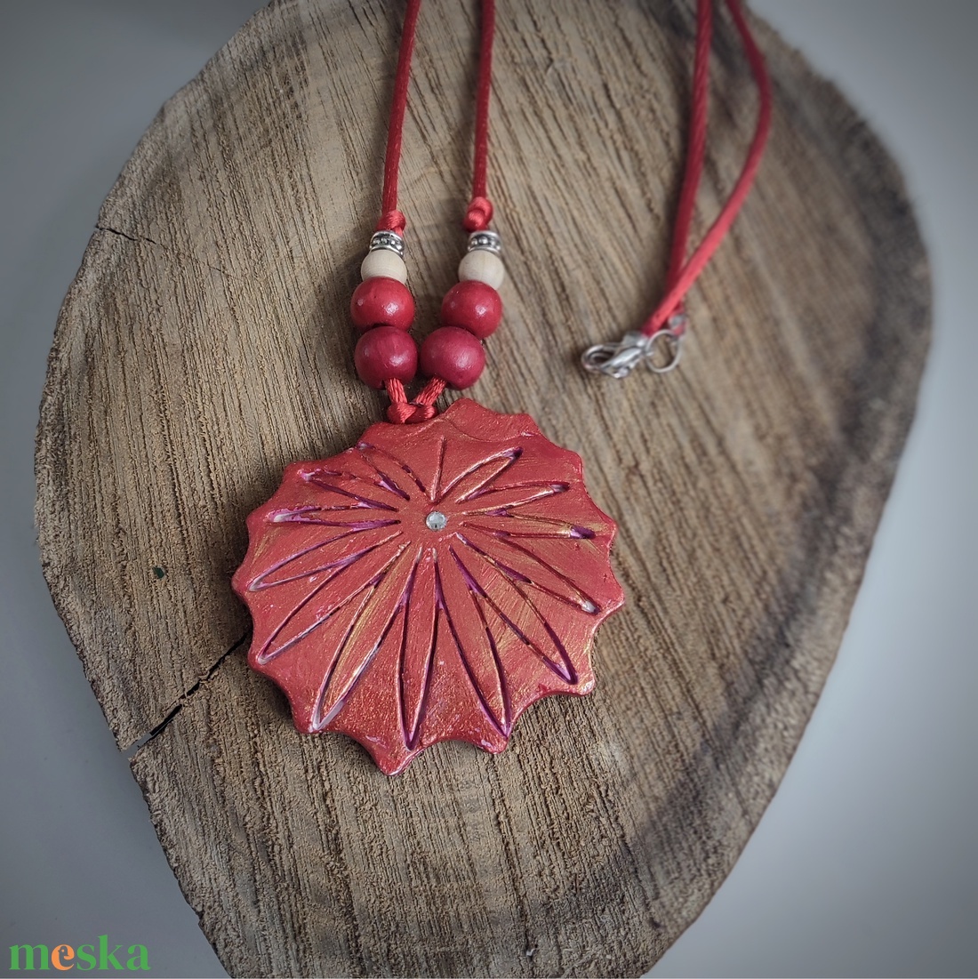 nyaklánc fa gyönyökkel - ékszer - nyaklánc - hosszú nyaklánc - Meska.hu