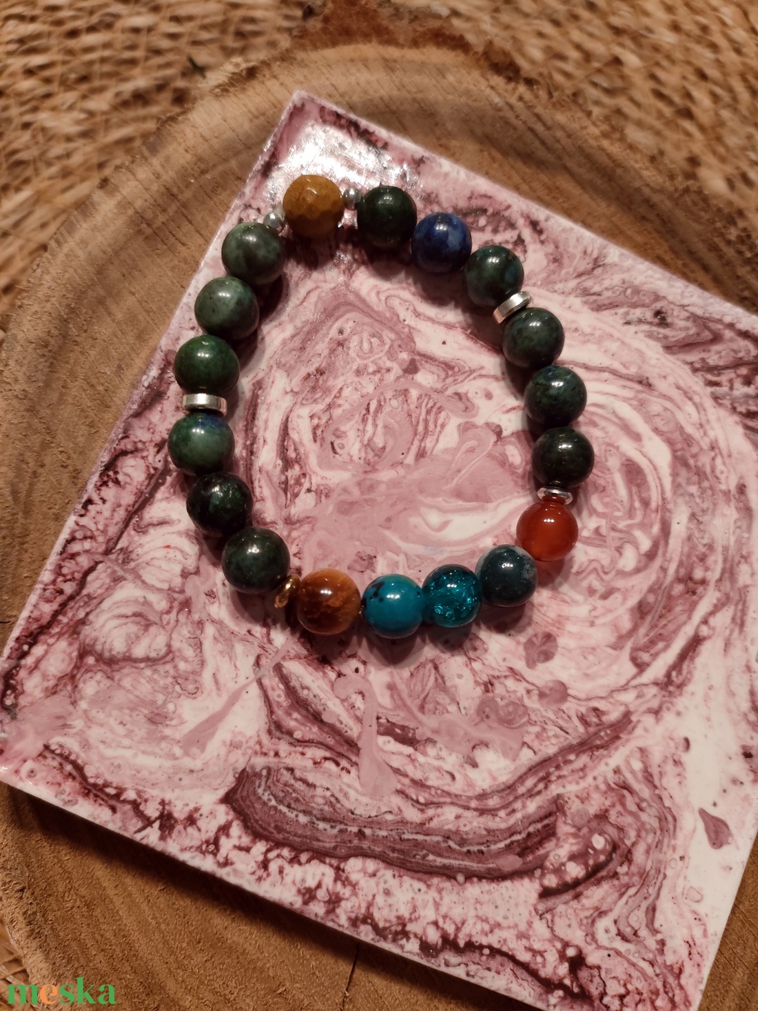 ásványkarkötő - ékszer - karkötő - gyöngyös karkötő - Meska.hu
