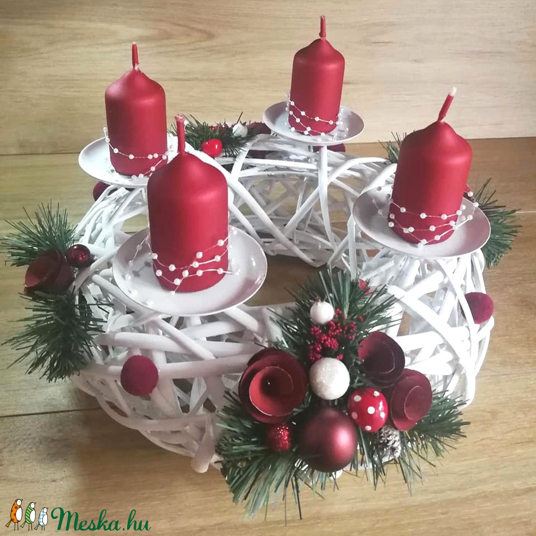 Különleges adventi asztaldísz ...a piros-fehér szín jegyében ! - - Meska.hu Különleges adventi asztaldísz ...a piros-fehér szín jegyében ! - - Meska.hu