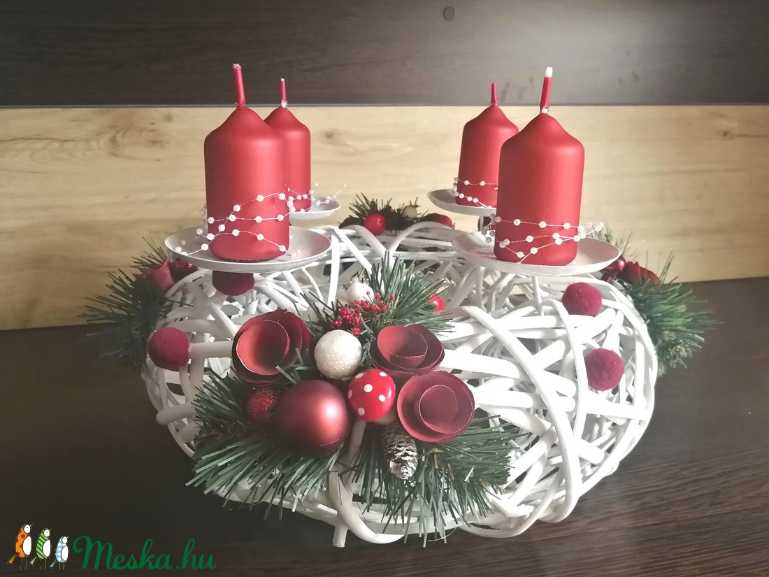 Különleges adventi asztaldísz ...a piros-fehér szín jegyében ! - - Meska.hu Különleges adventi asztaldísz ...a piros-fehér szín jegyében ! - - Meska.hu