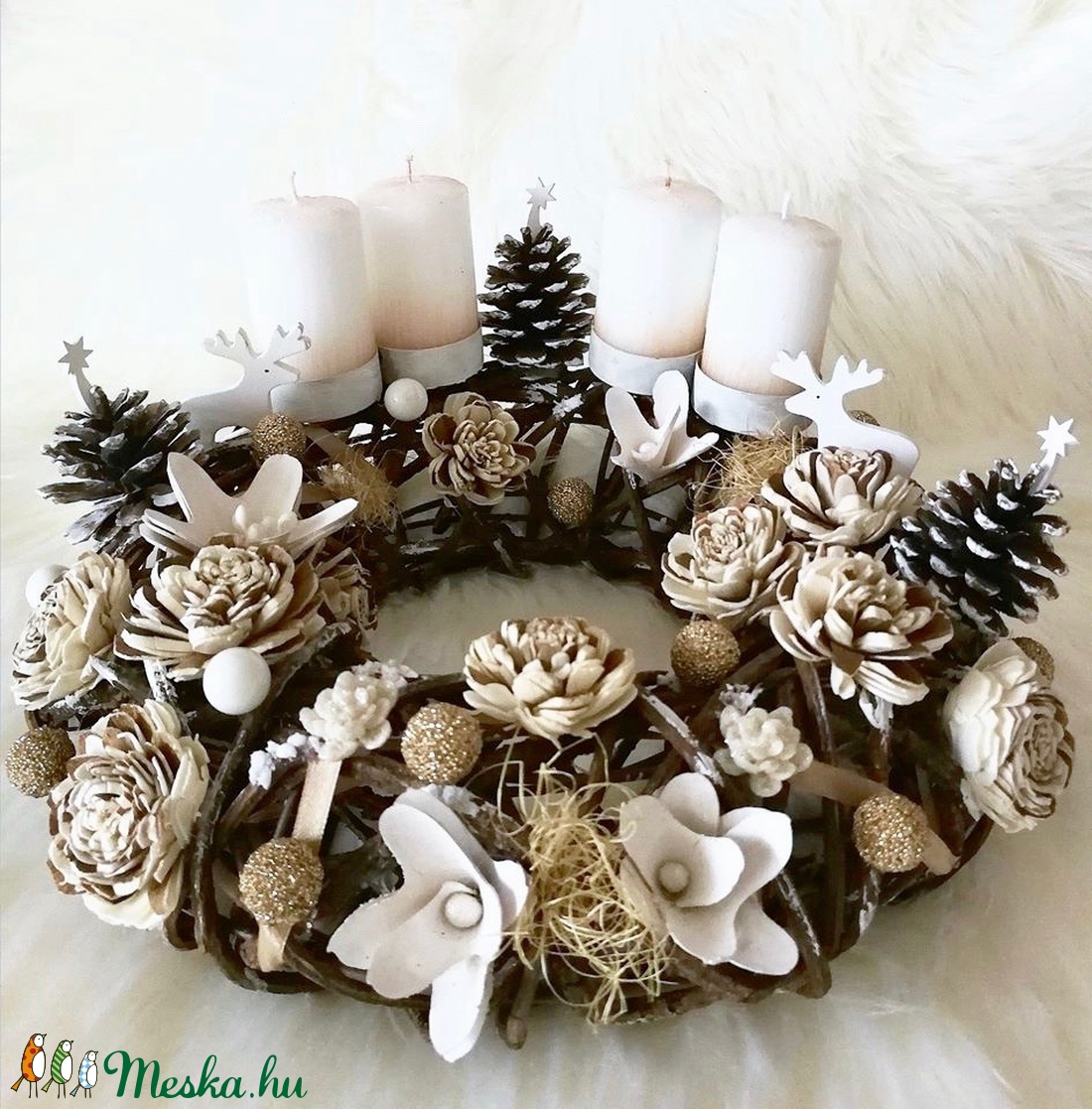 Különleges adventi asztaldísz ...a natúr szín kedvelőinek ! - karácsony - Meska.hu Különleges adventi asztaldísz ...a natúr szín kedvelőinek ! - karácsony - Meska.hu