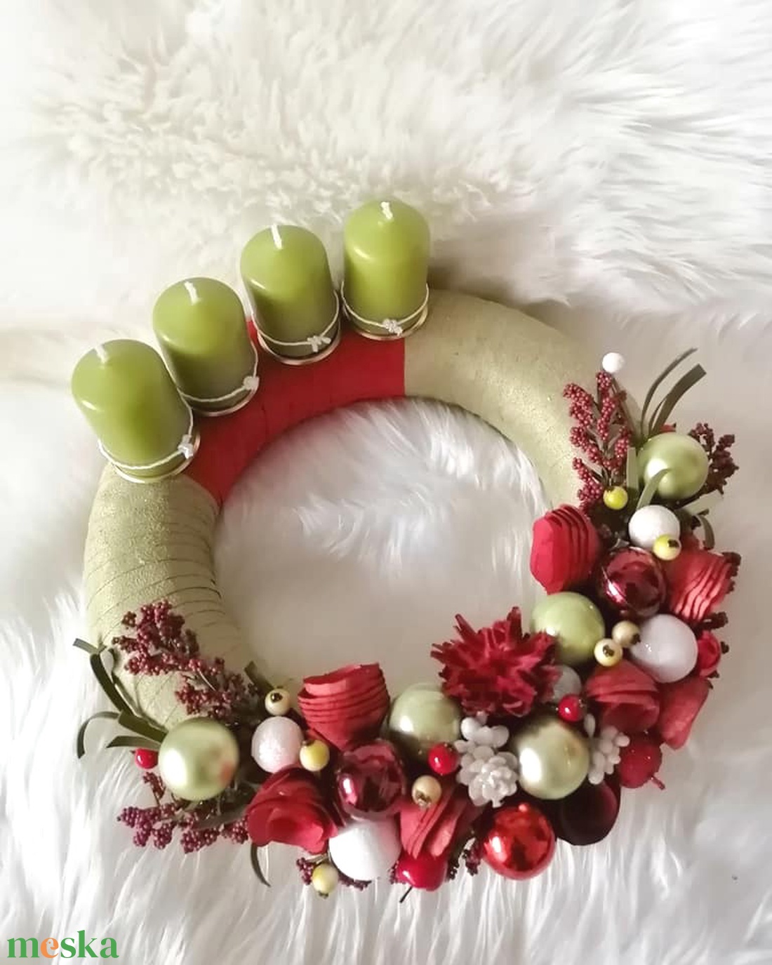 AKCIÓ!Különleges adventi asztaldísz ...a piros-fehér-zöld szín jegyében ! - karácsony - adventi díszek - adventi asztaldísz - adventi díszek - Meska.hu AKCIÓ!Különleges adventi asztaldísz ...a piros-fehér-zöld szín jegyében ! - karácsony - adventi díszek - adventi asztaldísz - adventi díszek - Meska.hu
