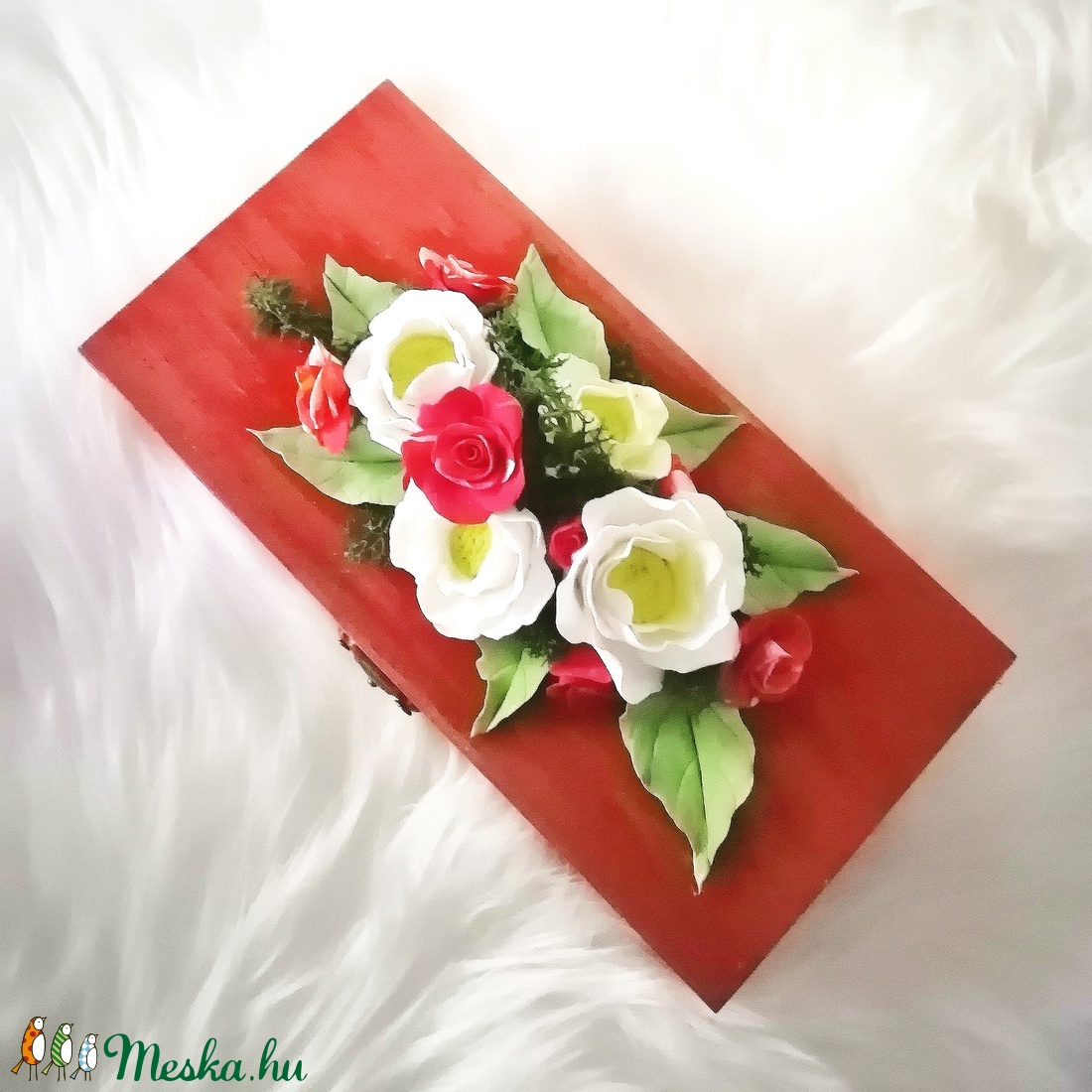 Fa ékszerdoboz,rózsa agyagvirágokkal díszítve ! - ékszer - ékszertartó - ékszerdoboz - Meska.hu Fa ékszerdoboz,rózsa agyagvirágokkal díszítve ! - ékszer - ékszertartó - ékszerdoboz - Meska.hu