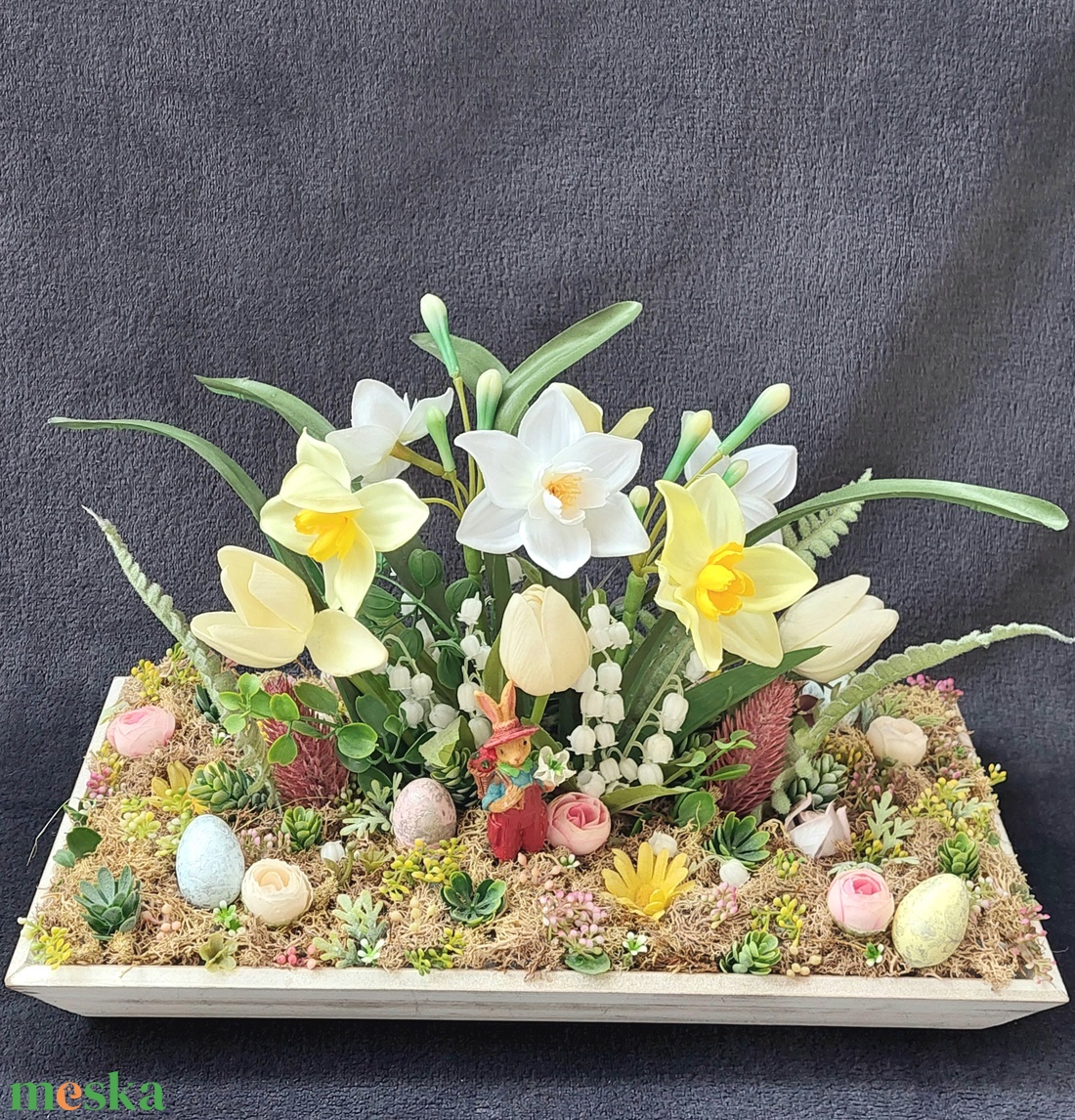 Vidám,virágos tavaszi asztaldísz ! - otthon & lakás - dekoráció - asztal és polc dekoráció - asztaldísz - Meska.hu