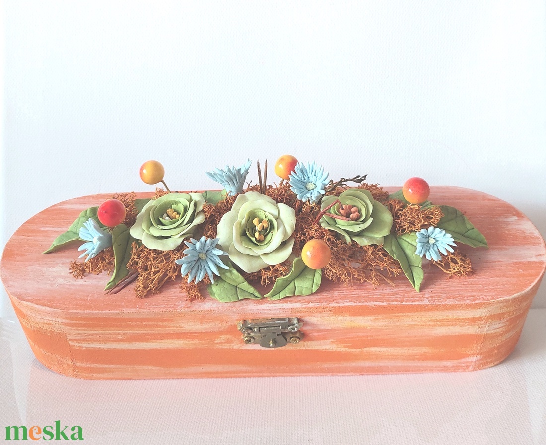 Fa ékszerdoboz, agyagvirágokkal díszítve ! - ékszer - ékszertartó - ékszerdoboz - Meska.hu Fa ékszerdoboz, agyagvirágokkal díszítve ! - ékszer - ékszertartó - ékszerdoboz - Meska.hu
