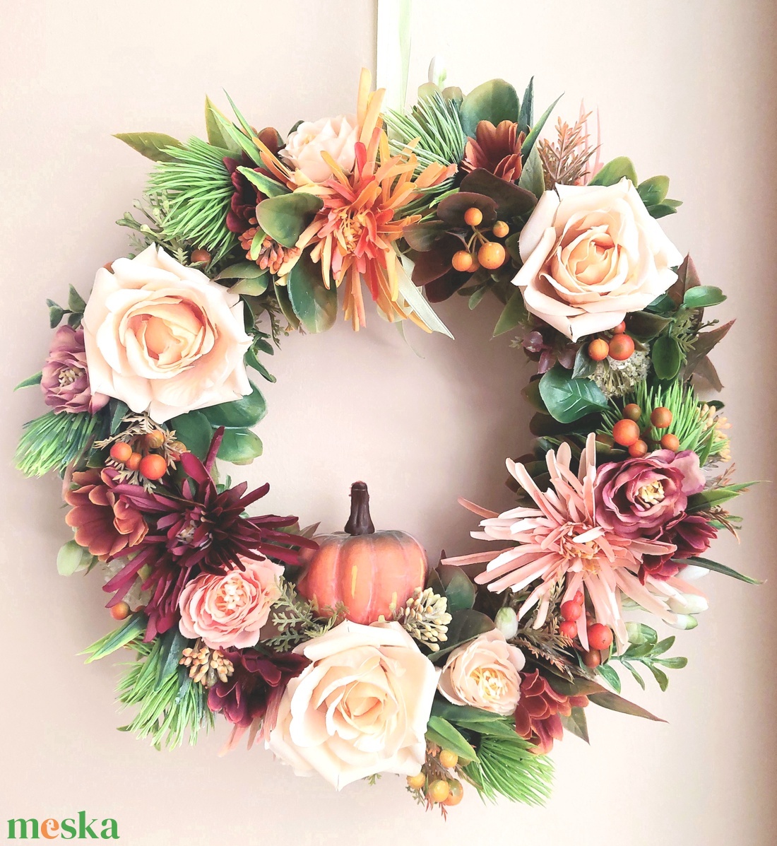 Őszi harmónia ajtódísz/ kopogtató! - otthon & életmód - dekoráció - ajtó- és ablak dekoráció - ajtódísz & kopogtató - Meska.hu