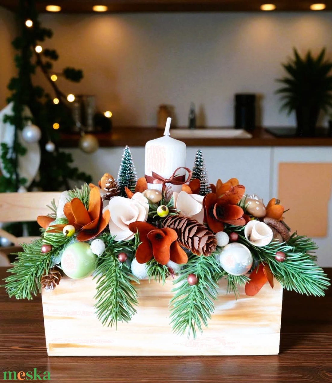 Különleges , ünnepi asztaldísz...a natúr színvilág kedvelőinek !  - karácsony - karácsonyi lakásdekoráció - ünnepi asztaldekoráció - Meska.hu