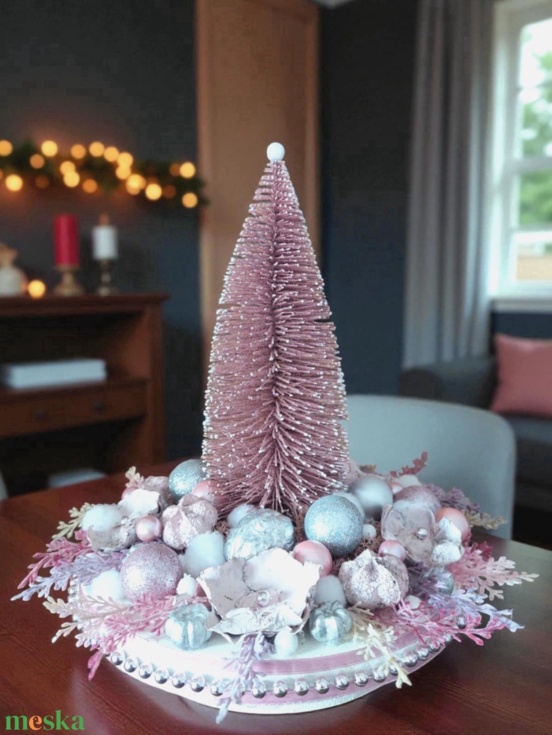 Különleges ünnepi asztaldísz...az ezüstös színvilág kedvelőinek !  - karácsony - adventi díszek - adventi gyertyadíszek és koszorúdíszek - Meska.hu