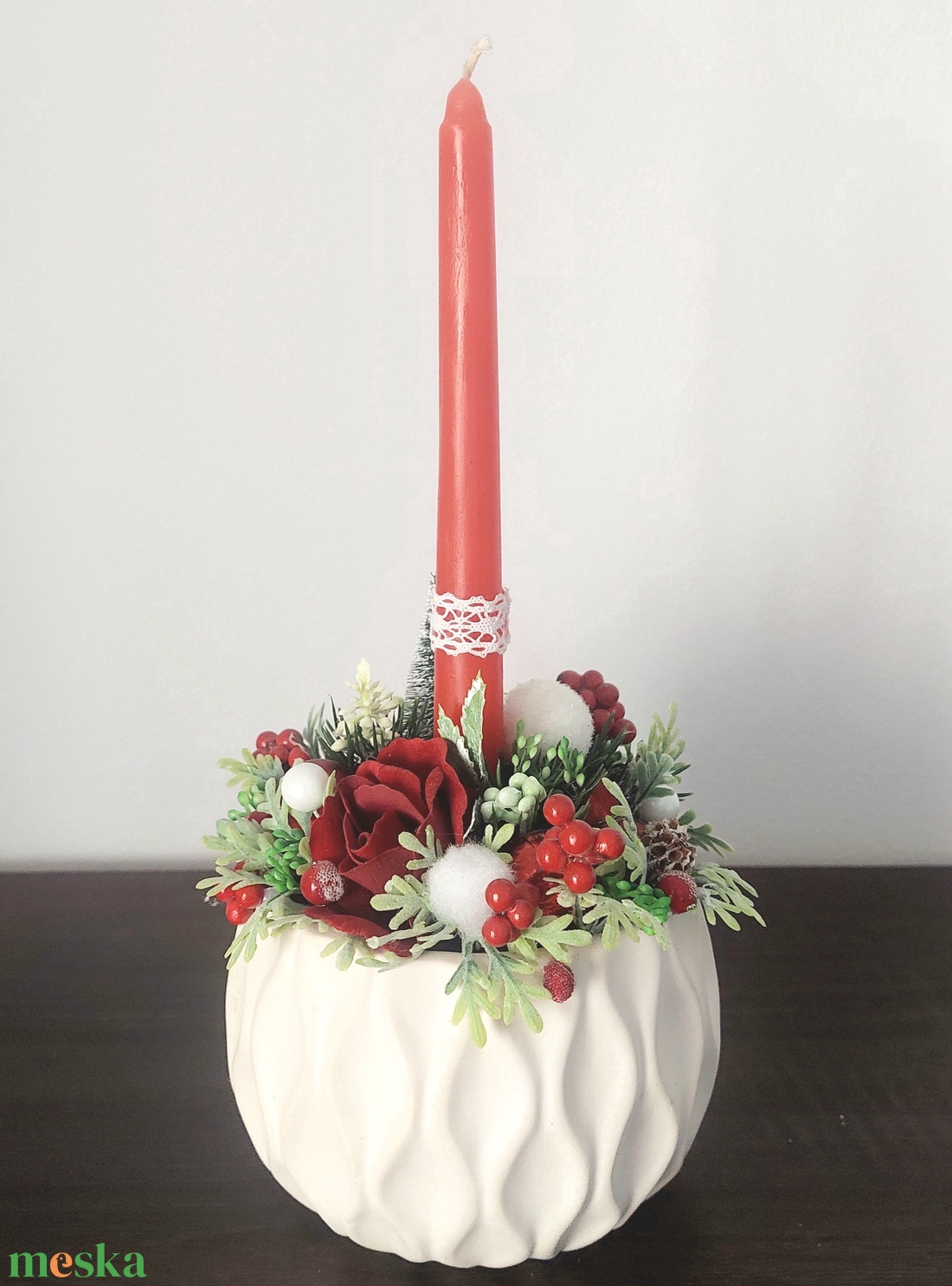 Különleges adventi/karácsonyi asztaldísz...a piros színvilág kedvelőinek !  - karácsony - karácsonyi lakásdekoráció - ünnepi asztaldekoráció - Meska.hu