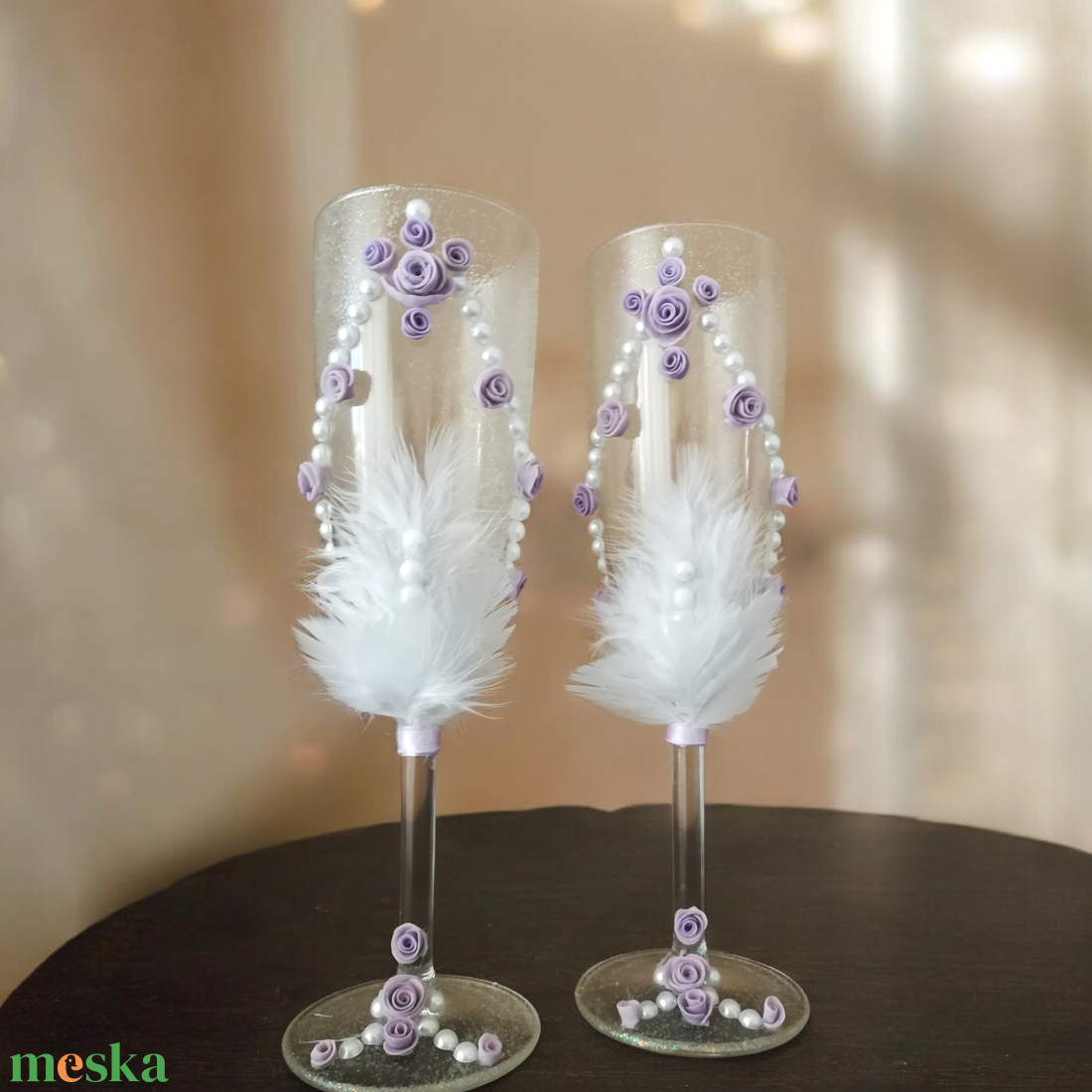 Egyedi esküvői pezsgőspoharak ! - esküvő - dekoráció - tálalás - Meska.hu