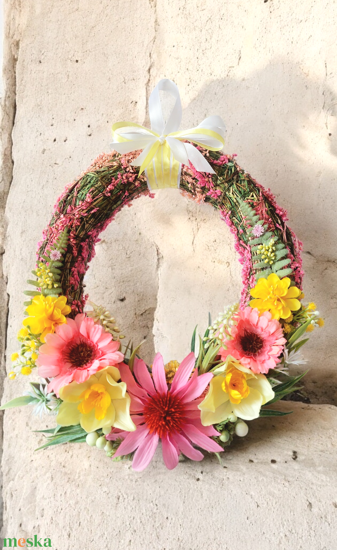 Színek harmóniája vidám, ovális  dekoráció/ajtódísz! - otthon & életmód - dekoráció - ajtó- és ablak dekoráció - ajtódísz & kopogtató - Meska.hu