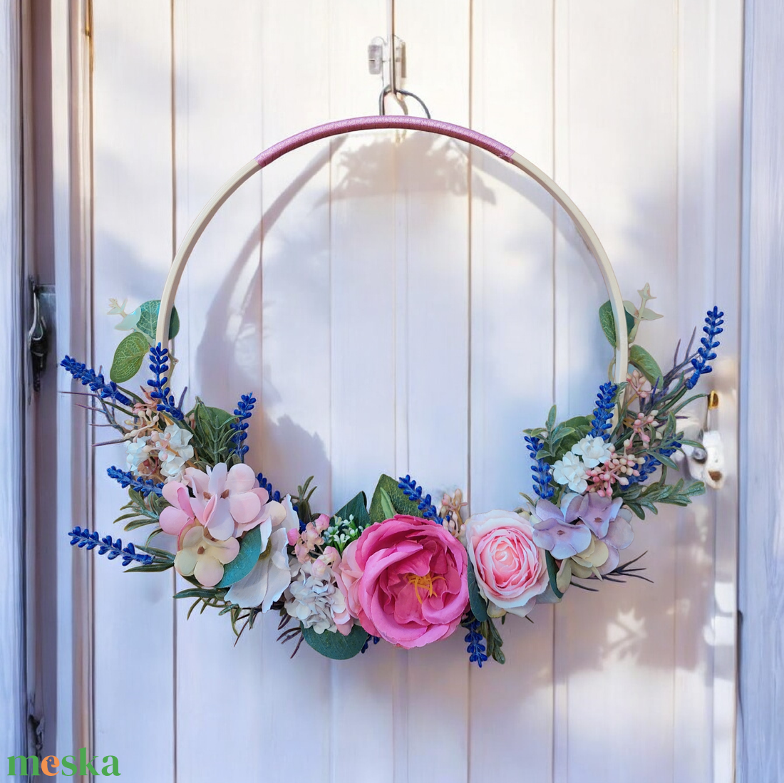 Vidám,virágos tavaszi dekoráció/ajtódísz! - otthon & életmód - dekoráció - ajtó- és ablak dekoráció - ajtódísz & kopogtató - Meska.hu