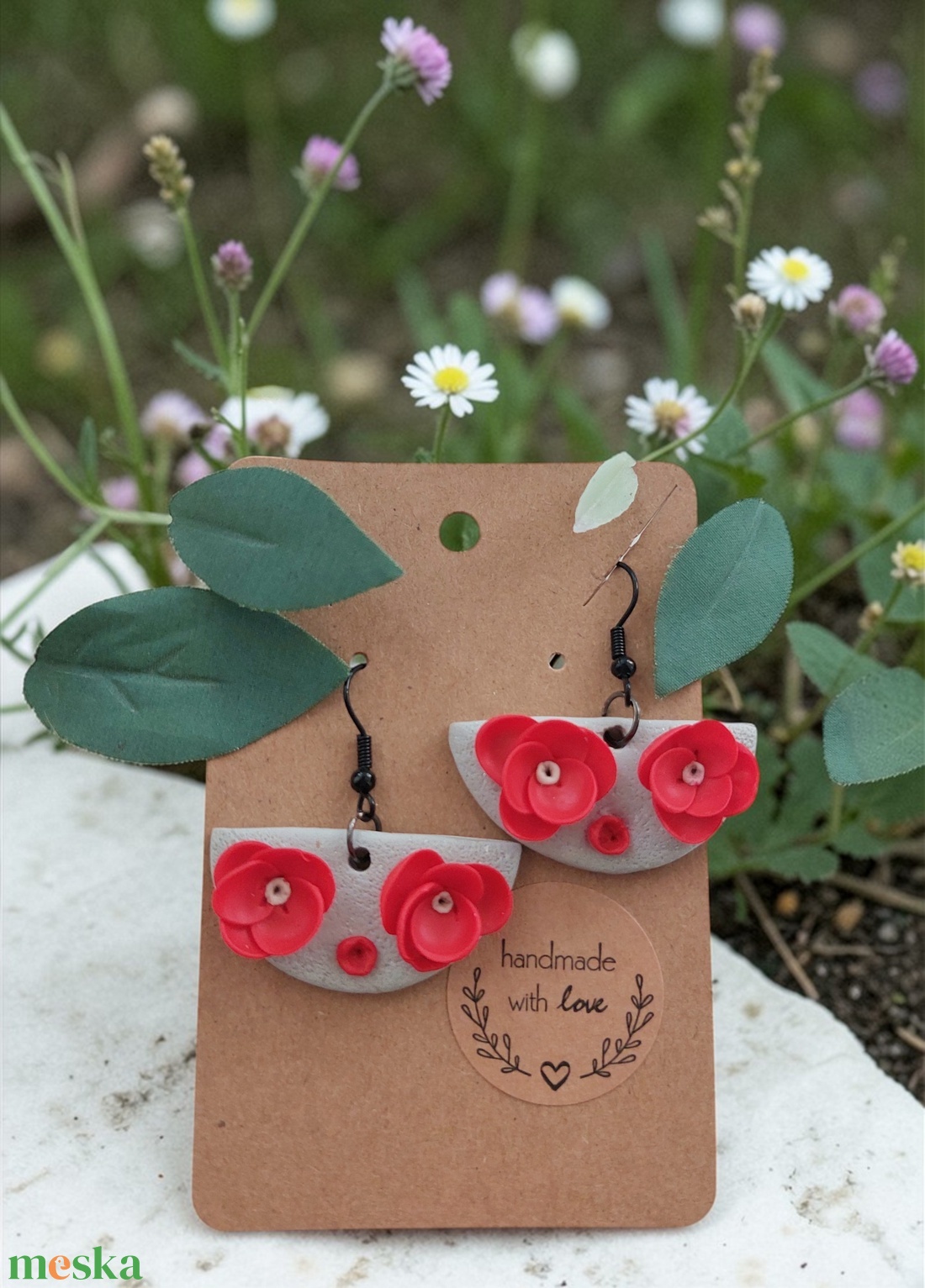 Piroskás elegancia fülbevaló  - ékszer - fülbevaló - lógó fülbevaló - Meska.hu