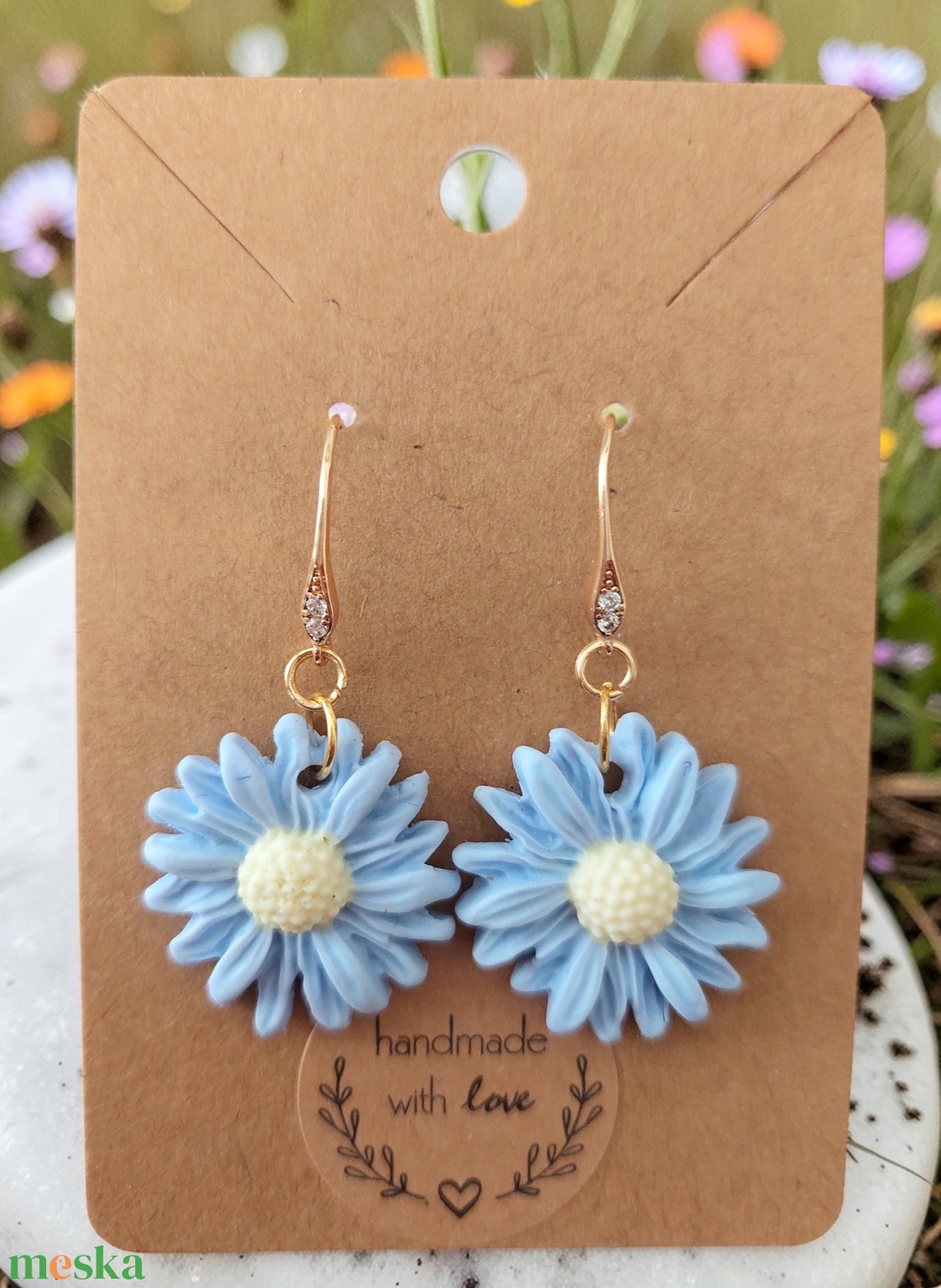 Kis Kékvirág fülbevaló  - ékszer - fülbevaló - lógó fülbevaló - Meska.hu