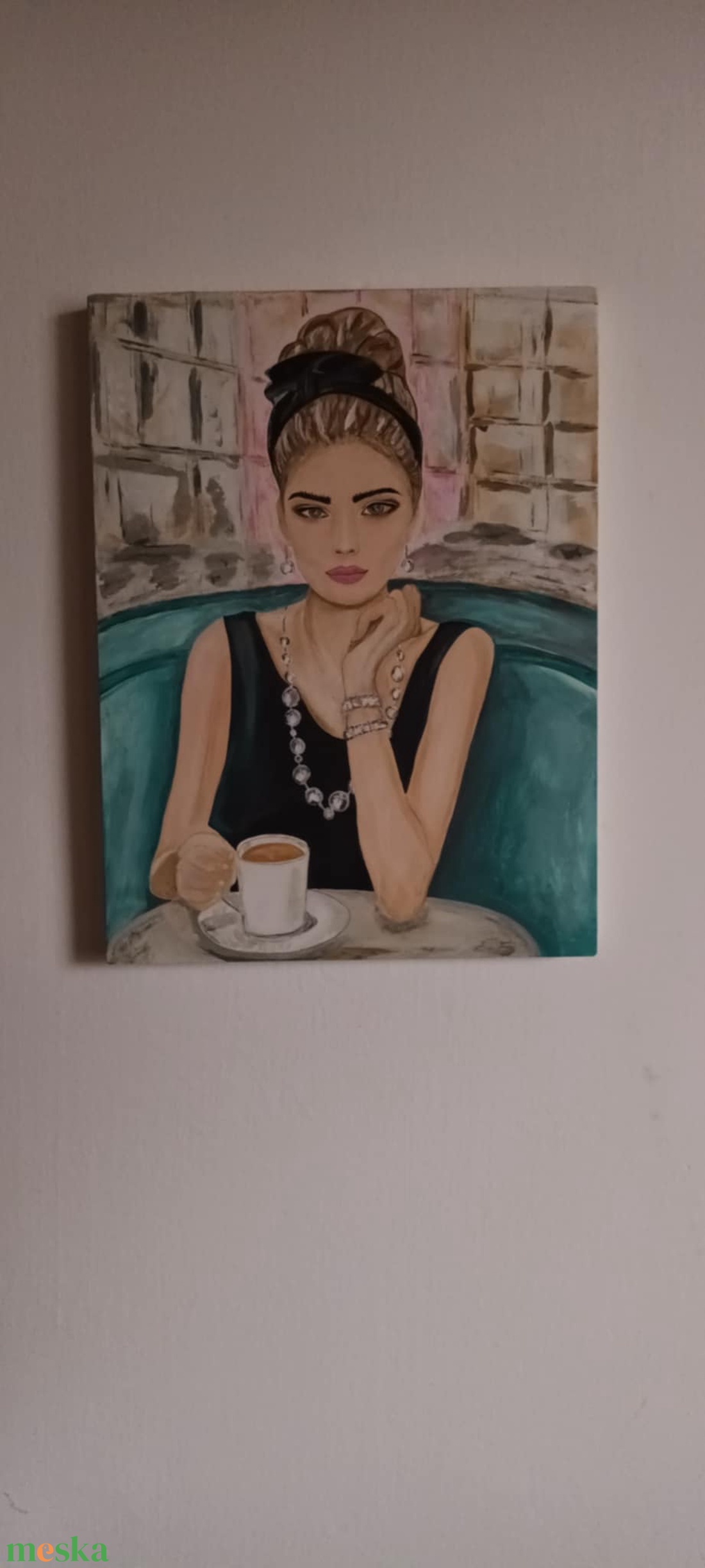 Egy kávé - művészet - festmény - akril - Meska.hu