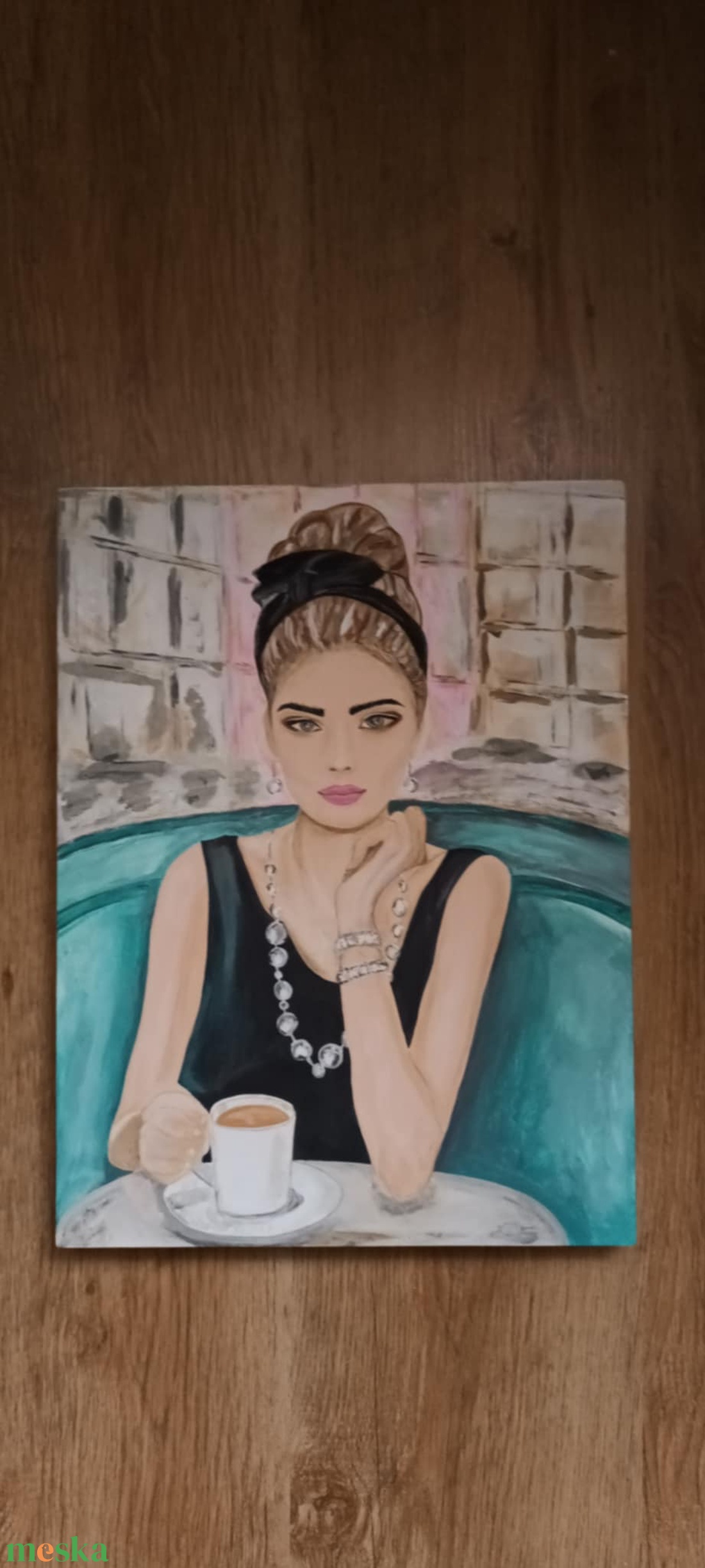 Egy kávé - művészet - festmény - akril - Meska.hu