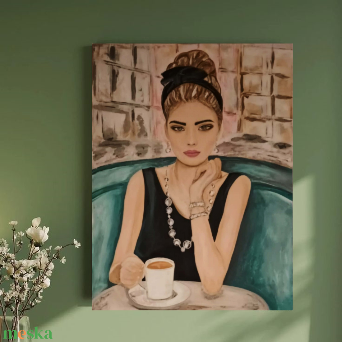 Egy kávé - művészet - festmény - akril - Meska.hu
