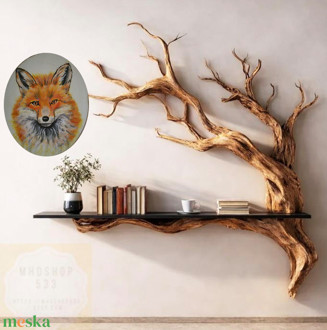 Róka - művészet - festmény - akril - Meska.hu