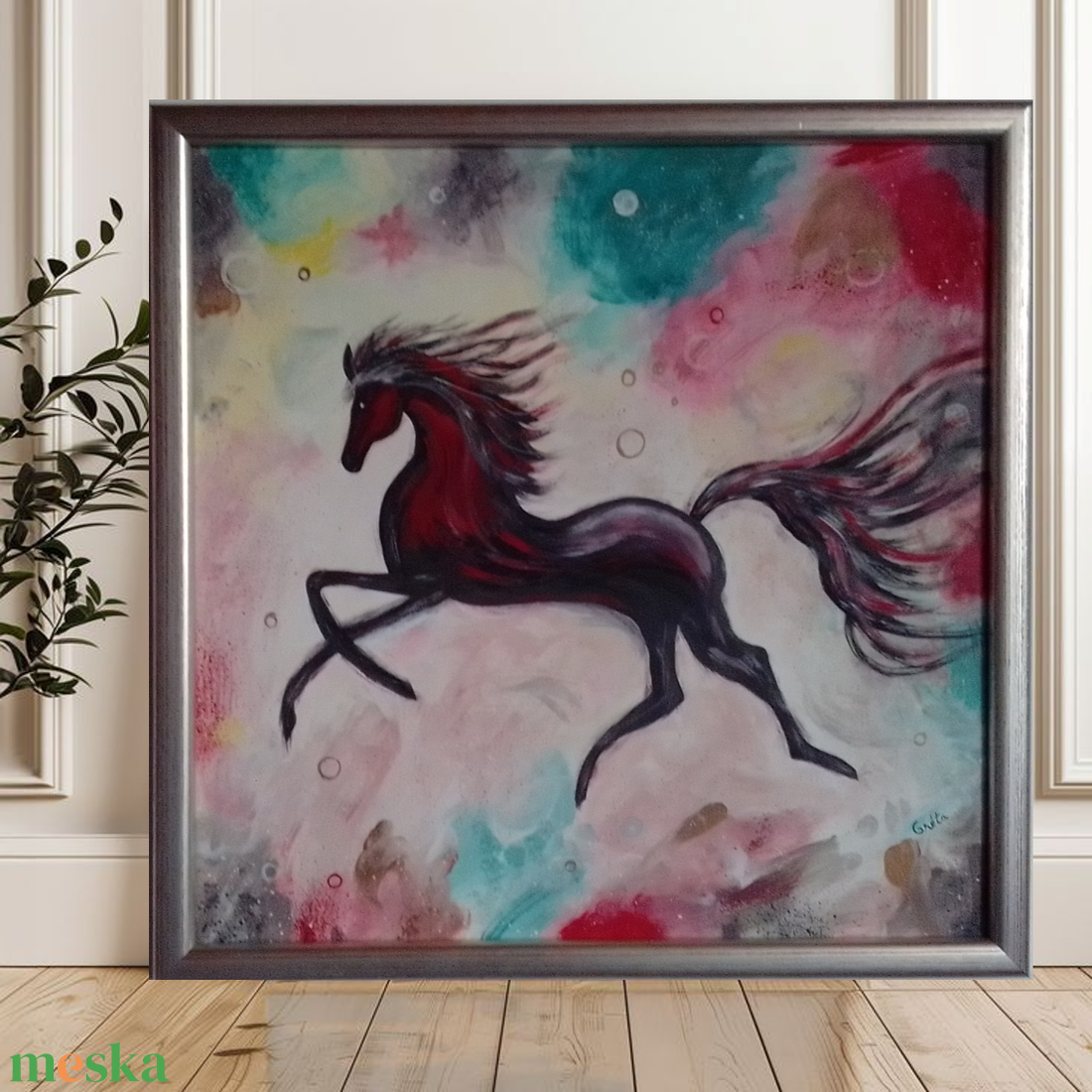 Szenvedély Angyali vágta Szabadságvágy Ló - művészet - festmény - akril - Meska.hu