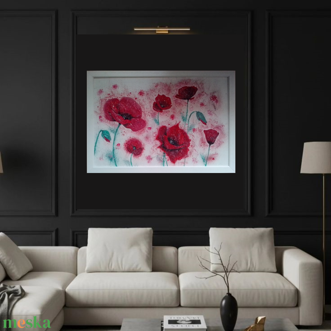 Hullámzó szenvedély Pipacs a szélben - művészet - festmény - akril - Meska.hu