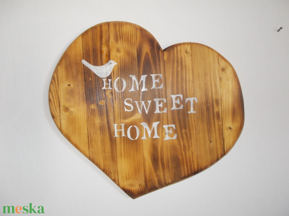 Szív égetett fa Sweet Home - otthon & lakás - dekoráció - ajtó- és ablak dekoráció - ajtódísz & kopogtató - Meska.hu