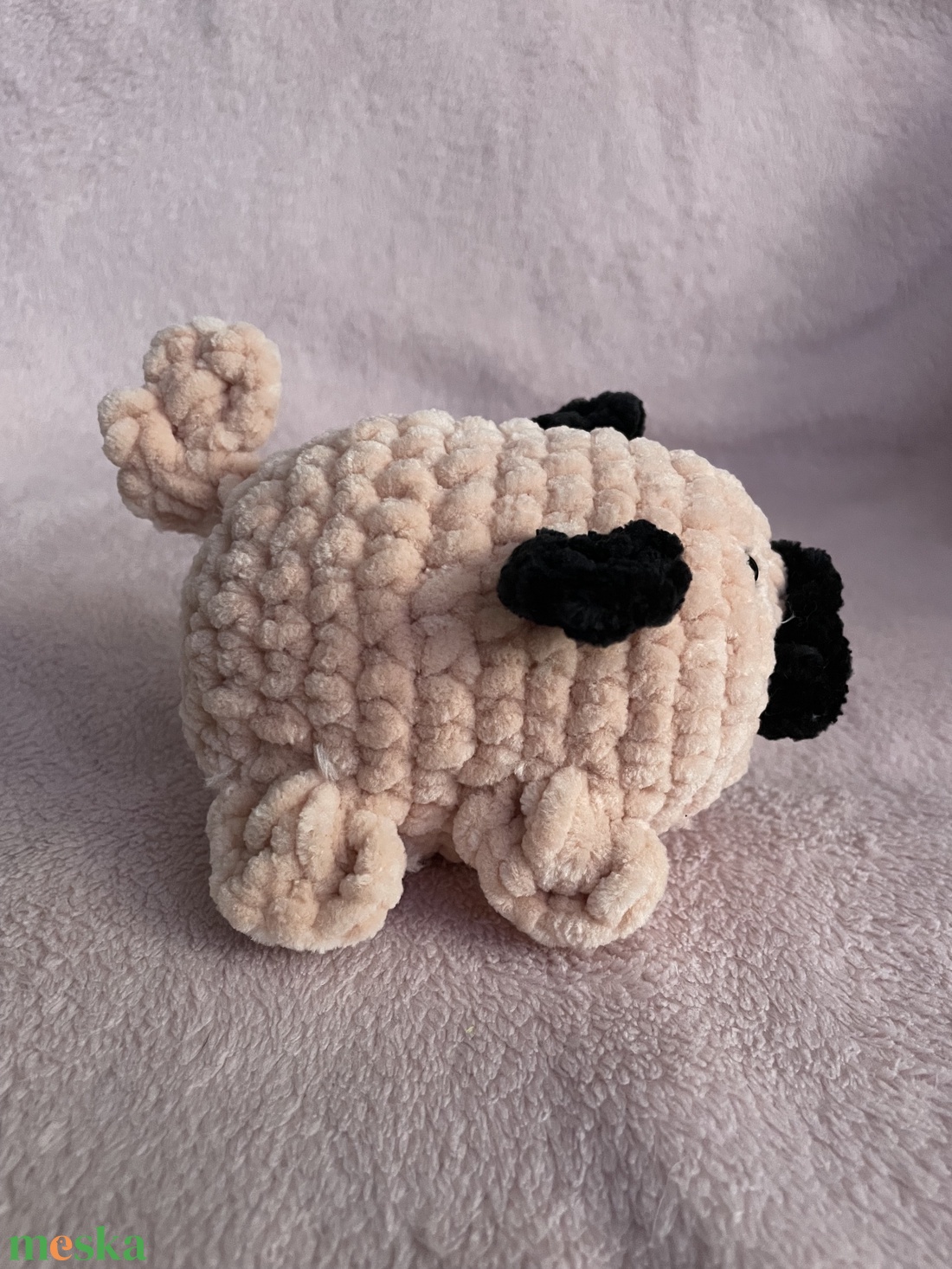 Horgolt Mopsz Kutya - játék & sport - plüssállat & játékfigura - kutya - Meska.hu