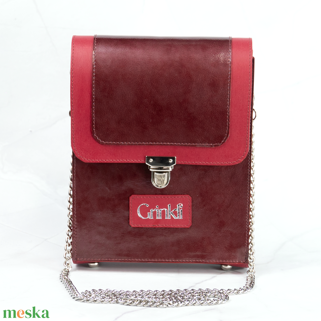 Grinkli VILARI Bordó lakk válltáska - táska & tok - kézitáska & válltáska - kézitáska - Meska.hu