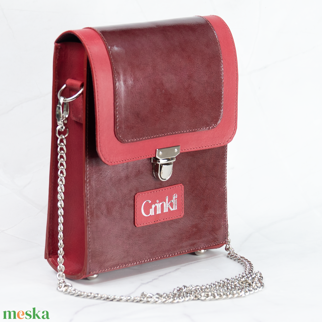 Grinkli VILARI Bordó lakk válltáska - táska & tok - kézitáska & válltáska - kézitáska - Meska.hu