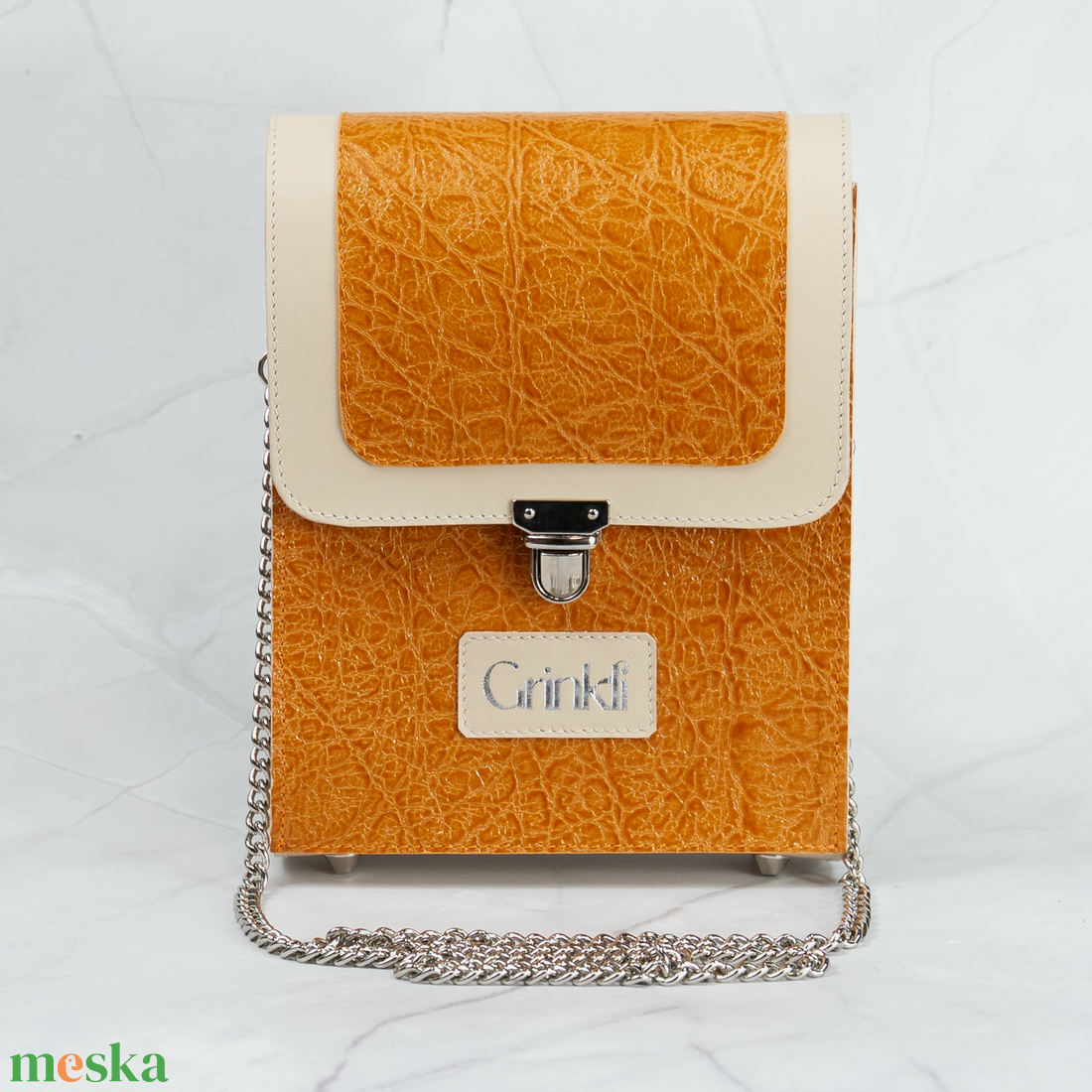 Grinkli VILARI mustár válltáska - táska & tok - kézitáska & válltáska - alkalmi táska - Meska.hu