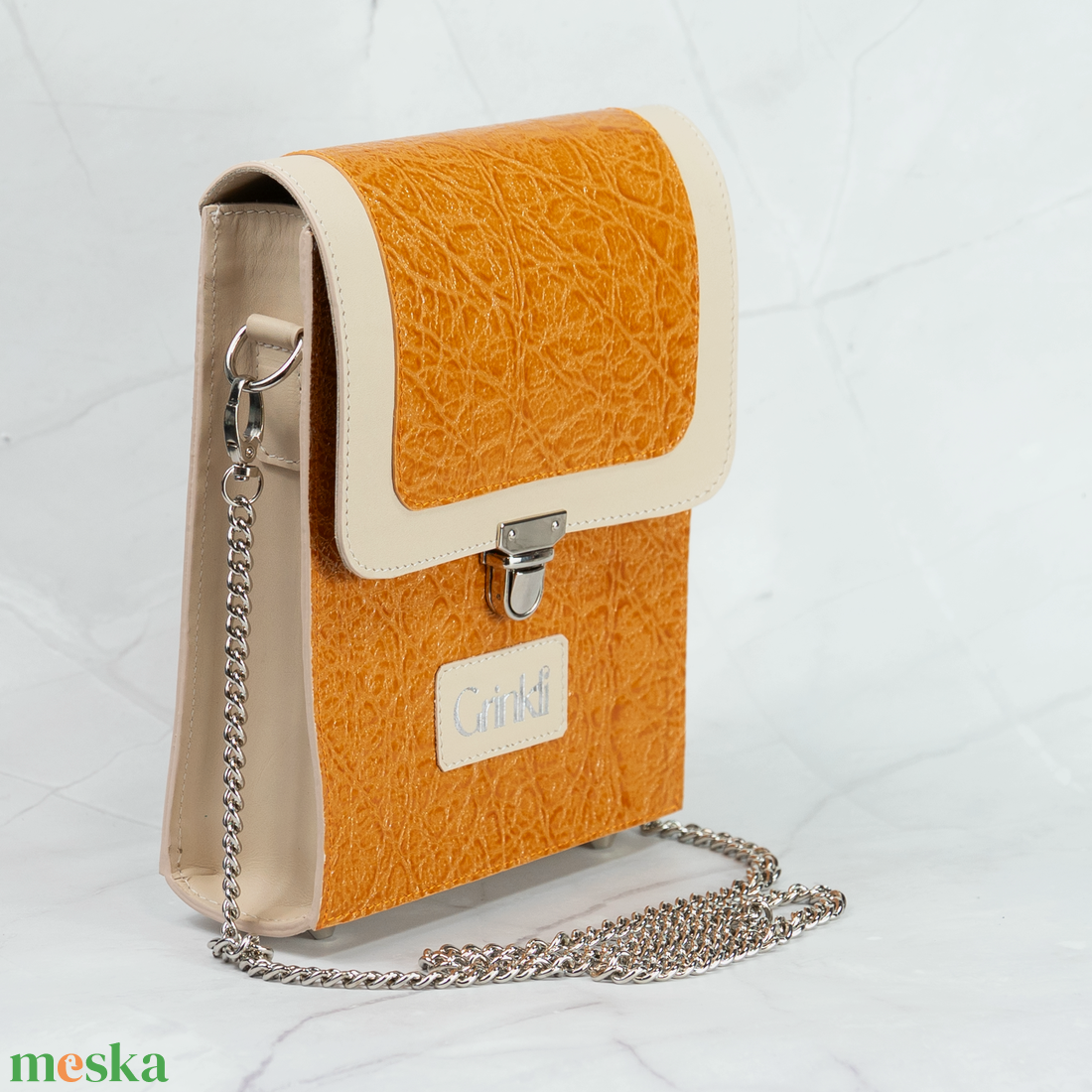 Grinkli VILARI mustár válltáska - táska & tok - kézitáska & válltáska - alkalmi táska - Meska.hu