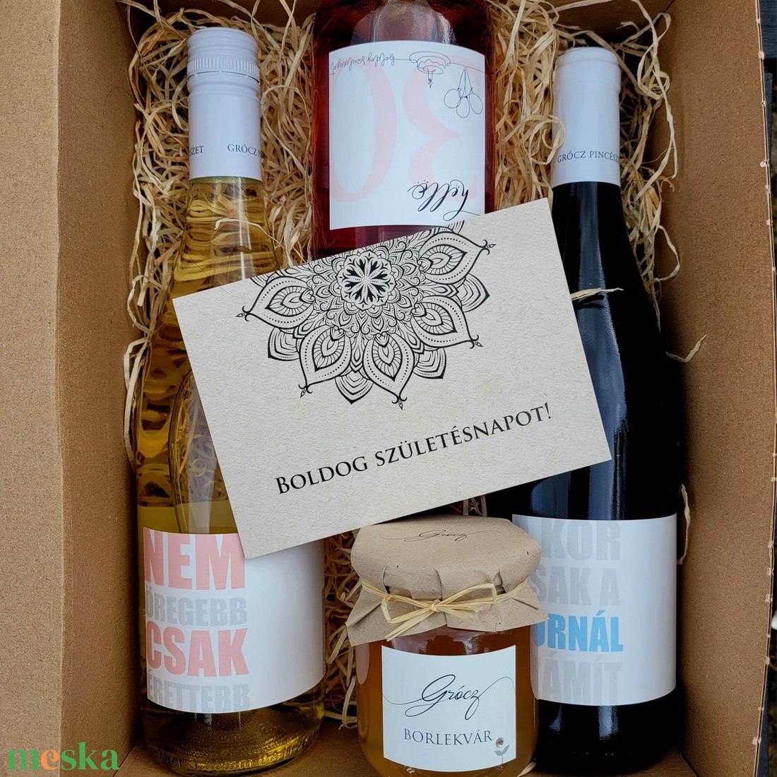 Születésnapi címkés borválogatás nőknek - élelmiszer - alkoholos italok - Meska.hu