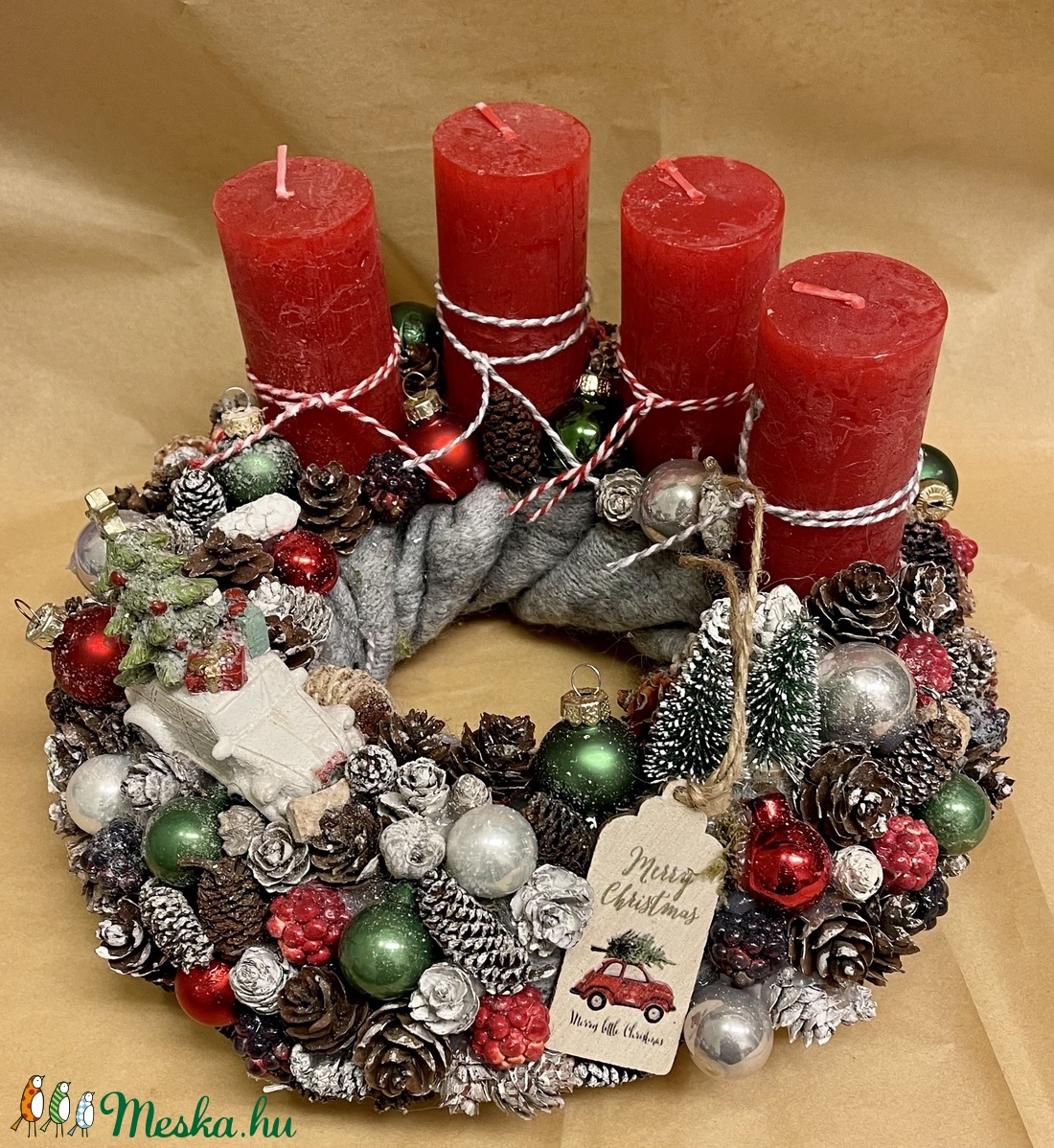 Karácsonyi kisautós adventi koszorú - karácsony - adventi díszek - adventi asztaldísz - Meska.hu Karácsonyi kisautós adventi koszorú - karácsony - adventi díszek - adventi asztaldísz - Meska.hu
