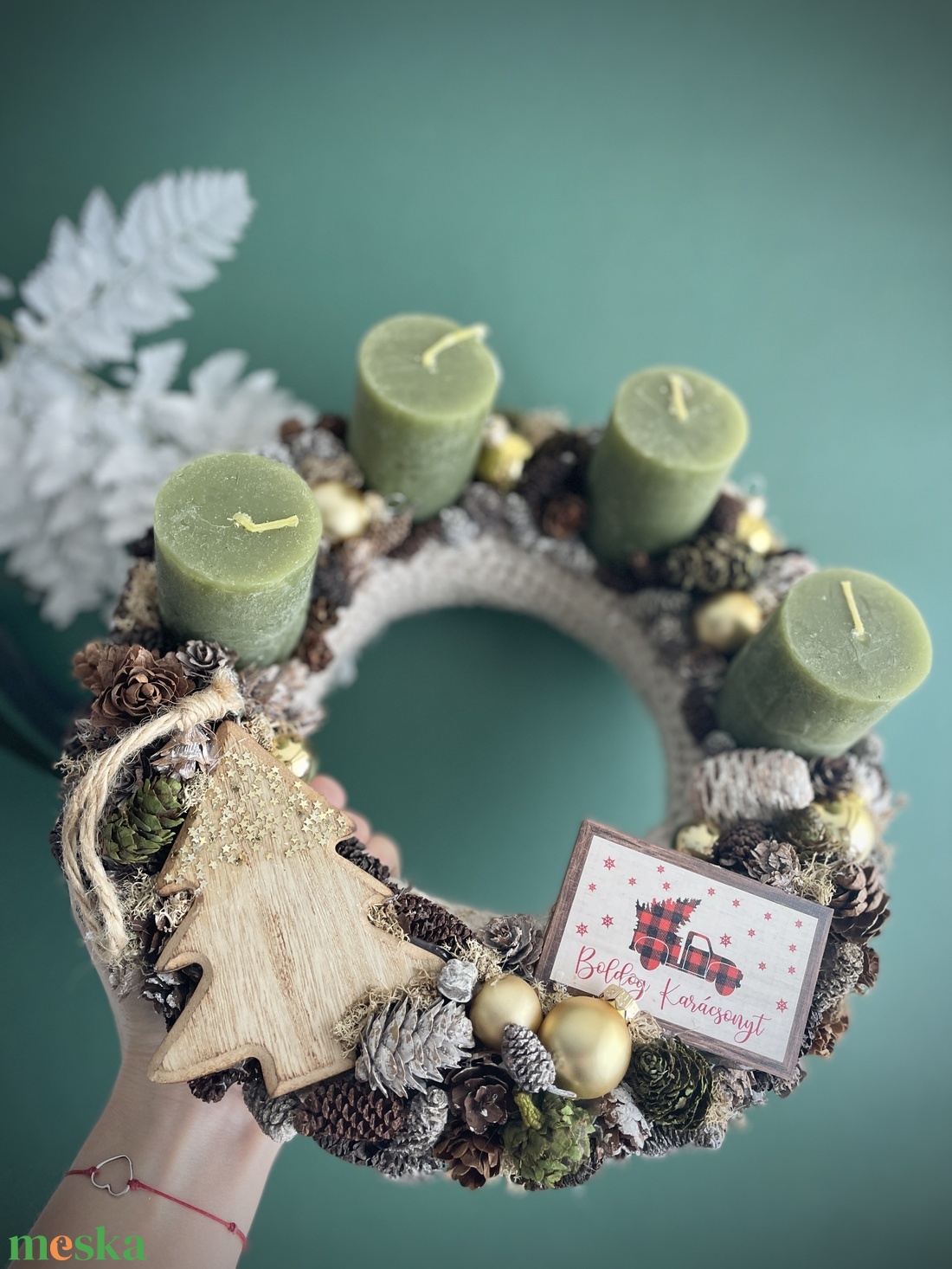 Adventi koszorú- Winter Charm #1 - karácsony - adventi díszek - adventi asztaldísz - Meska.hu