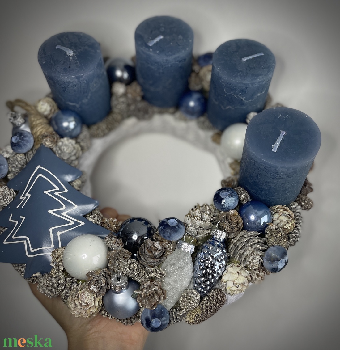 Adventi koszorú- Blueberry Frost #1 - karácsony - adventi díszek - adventi asztaldísz - Meska.hu Adventi koszorú- Blueberry Frost #1 - karácsony - adventi díszek - adventi asztaldísz - Meska.hu